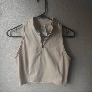 Oner Active Cream Zip Tank Top